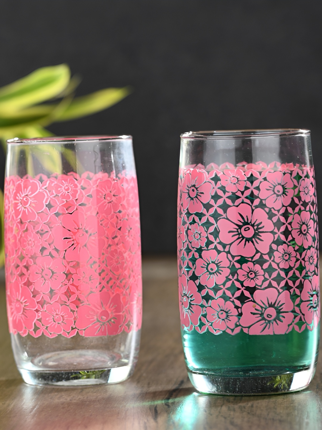 

Afast Transparent 2 Pieces Printed Dishwasher Safe Juice Glasses 280 Ml