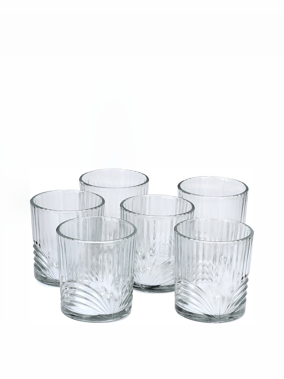 

Afast Transparent 6 Pieces Textured Dishwasher Safe Whisky Glasses 200 ML Each