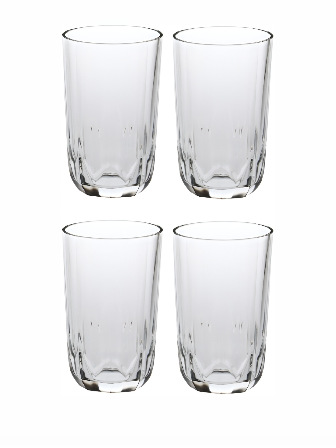 

Afast Transparent 4 Pcs Textured Dishwasher Safe Juice Glass 300 ml