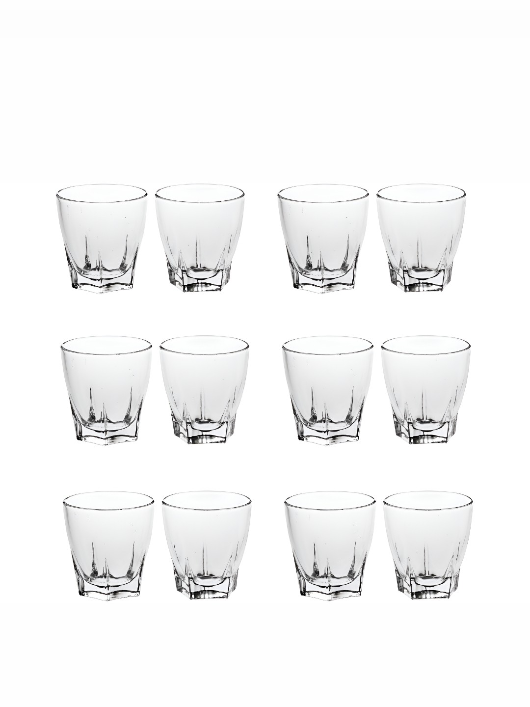 

Afast Transparent 12 Pieces Textured Dishwasher Safe Wine Glasses 180 ML Each