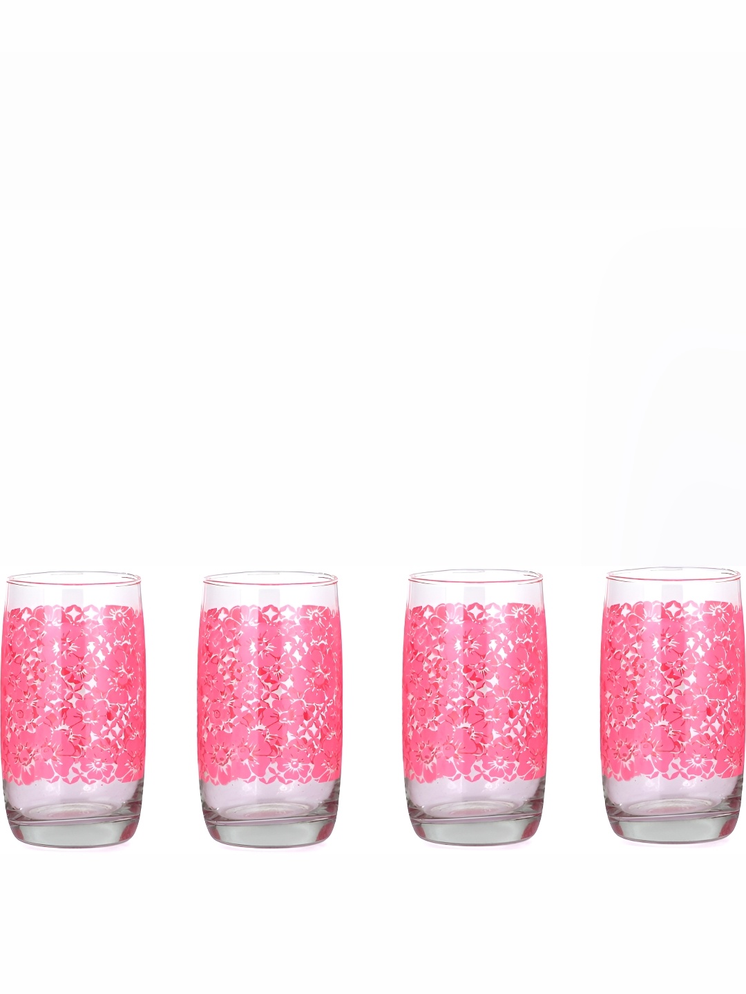 

Afast Transparent 4 Pieces Printed Dishwasher Safe Water Glasses 280 ml Each
