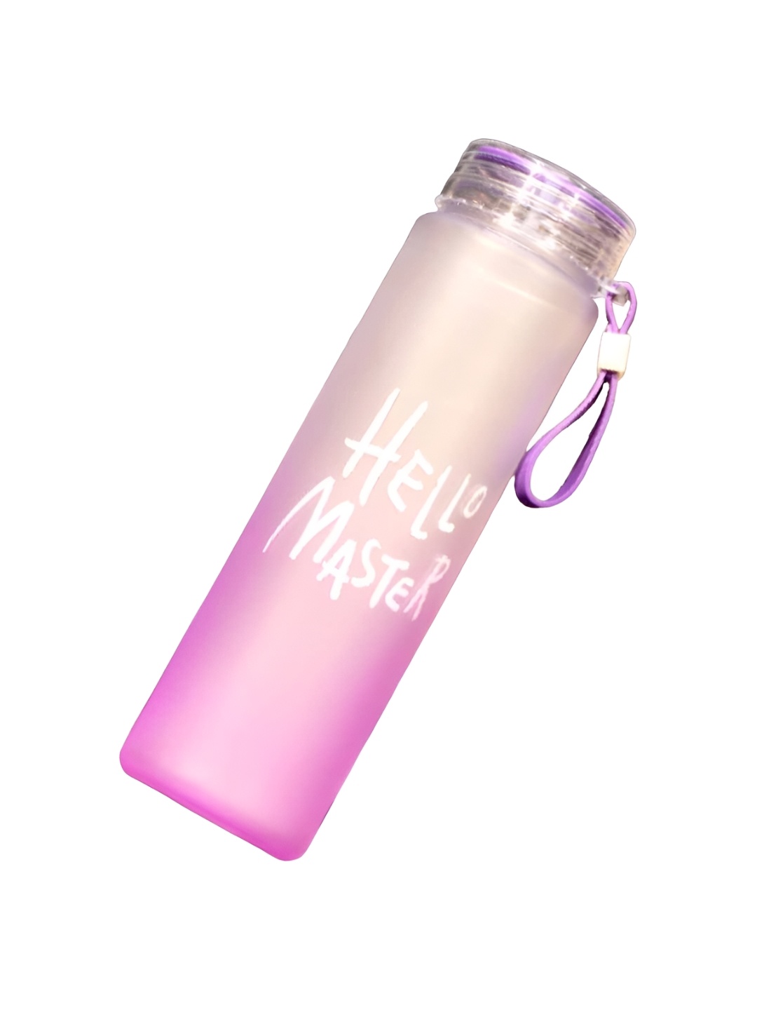 

WELOUR Transparent & Pink Printed Glass Water Bottle 450 ml