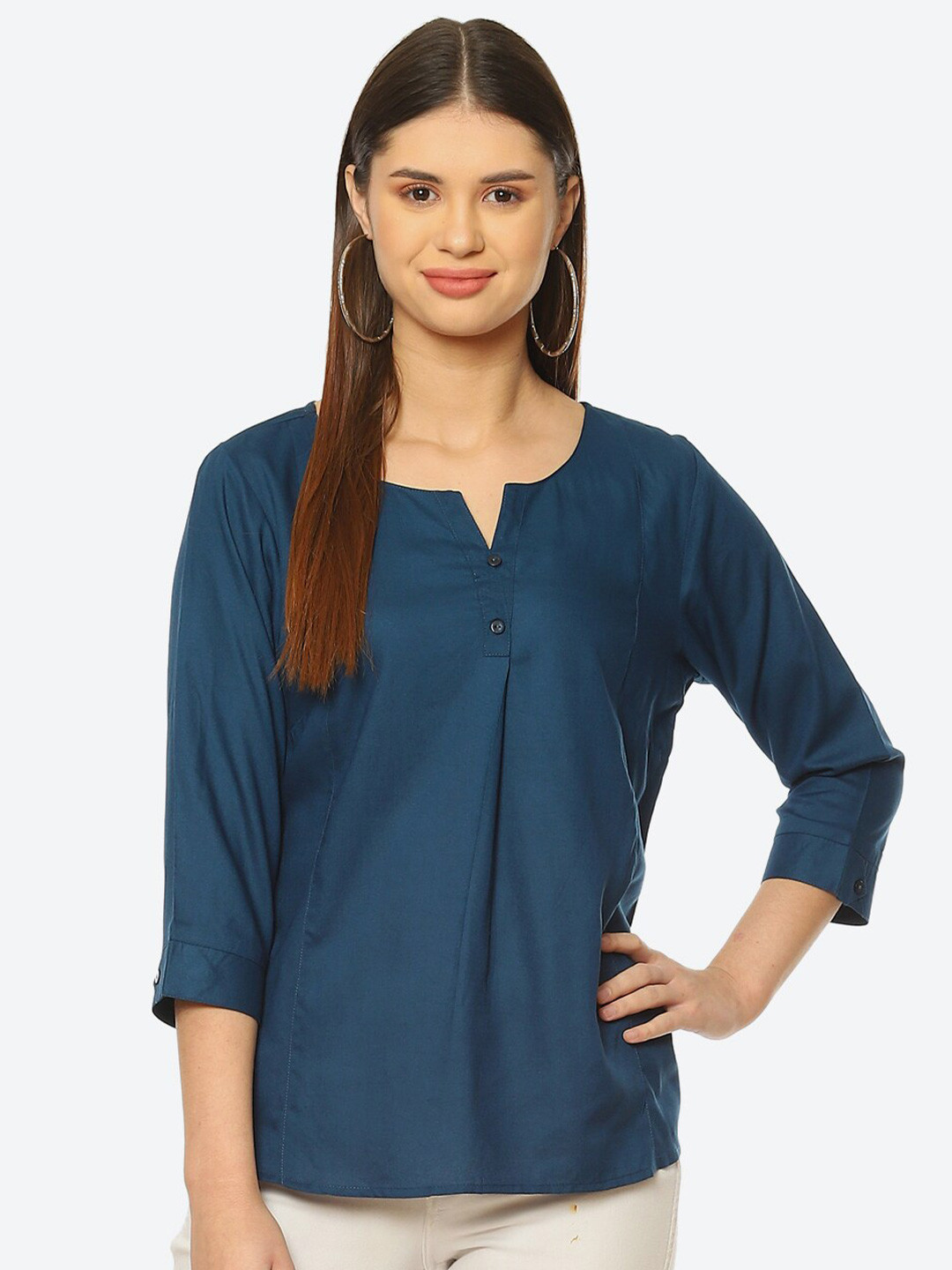 

2Bme Round Neck Top, Blue
