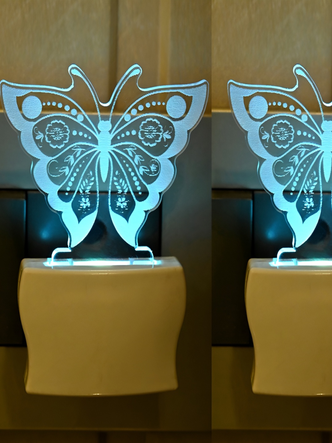 

Afast Blue & White 2 Pieces Butterfly Printed LED Contemporary Night lamps