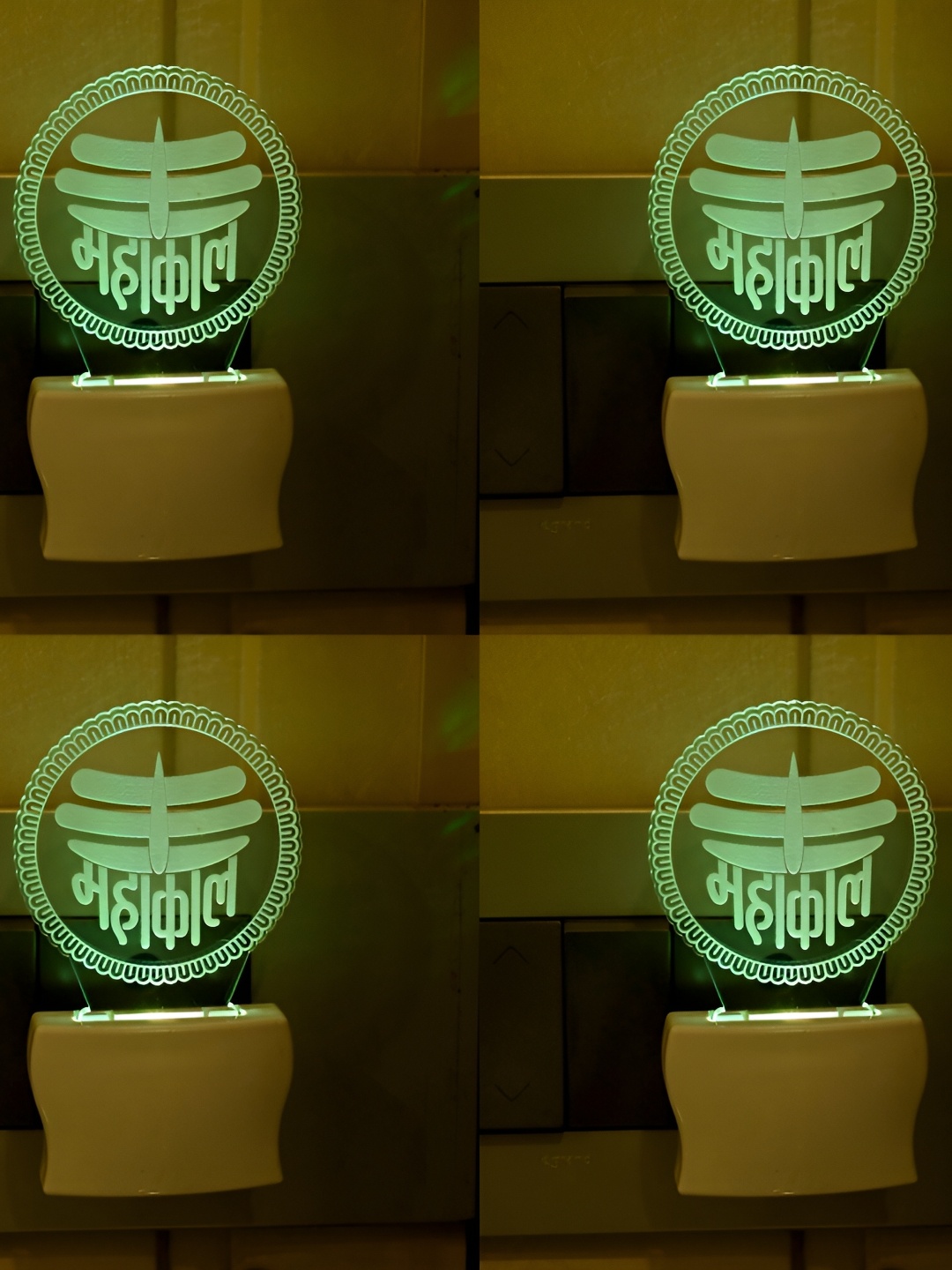 

Afast Green & Transparent 4 Pieces Printed LED Contemporary Night lamps