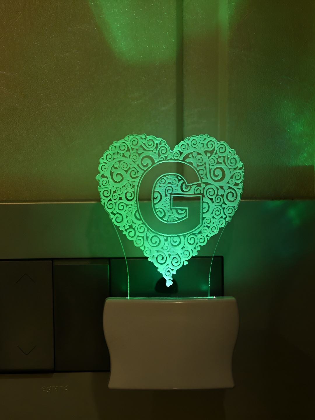 

Afast White & Green G Printed LED Contemporary Night lamps