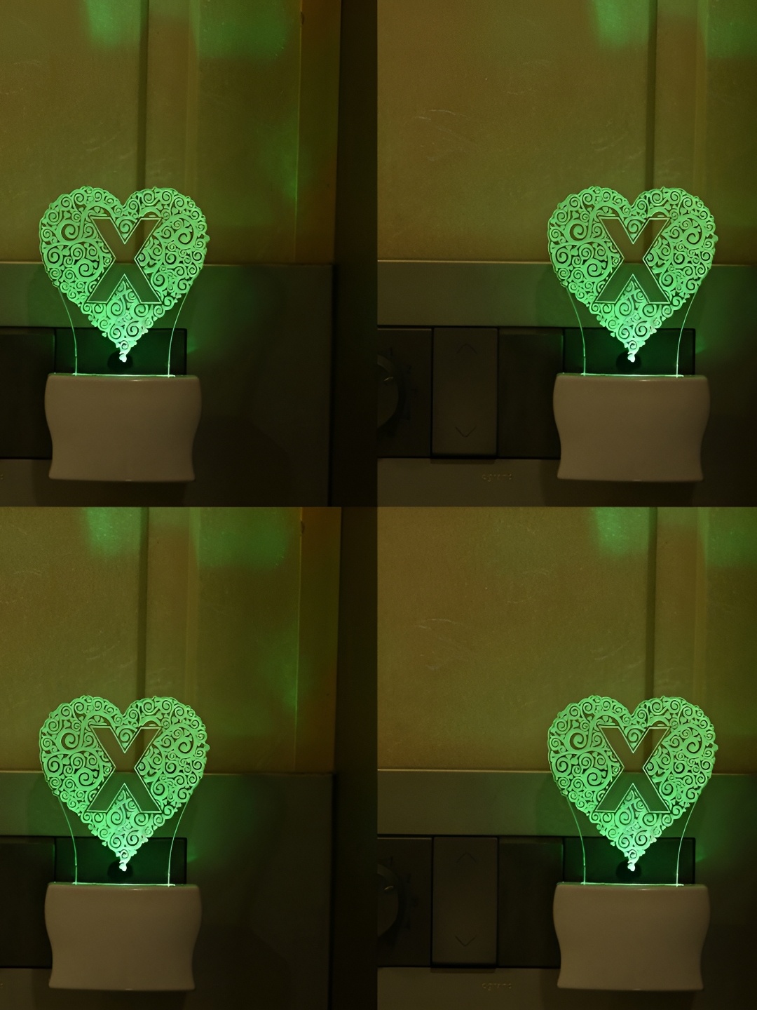 

Afast Green 4 Pieces Printed Contemporary Acrylic Night Wall Lamp