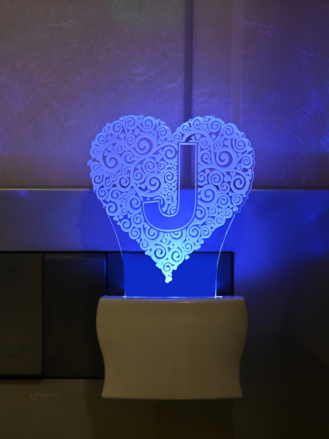 

Afast Blue Printed Contemporary Acrylic Night Wall Lamp