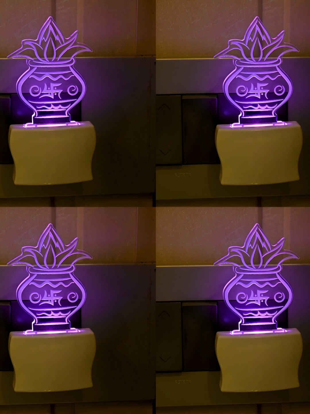 

Afast Transparent 4 Pieces Abstract Shaped Wall Lamps