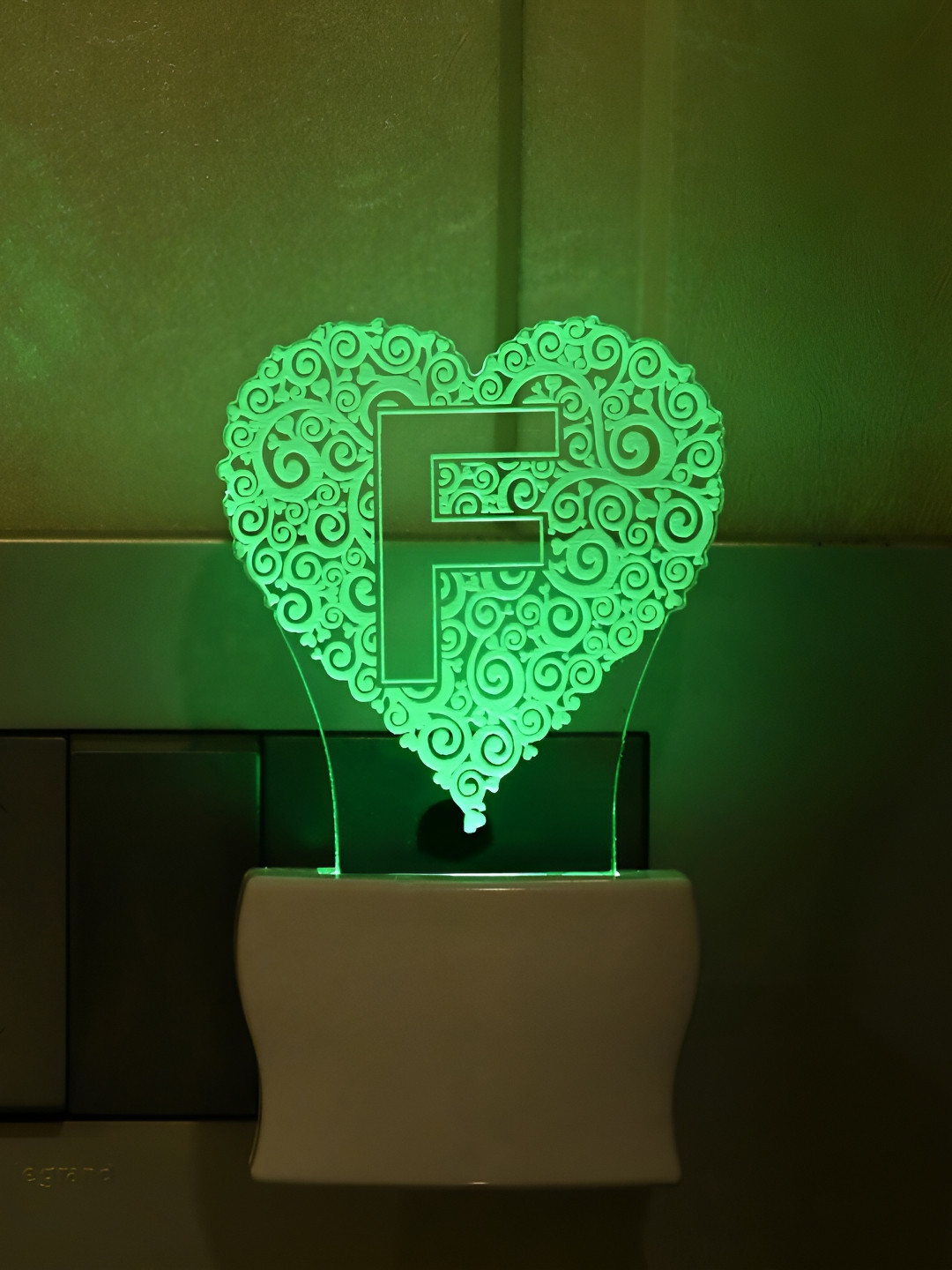 

Afast White Green Printed Abstract Acrylic LED Night Wall Lamp
