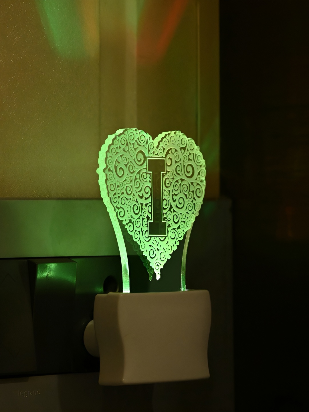 

Afast White Green Printed Abstract Acrylic LED Night Wall Lamp