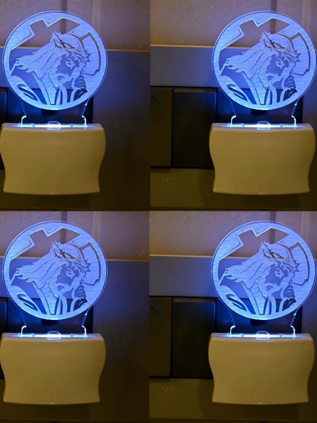 

Afast Blue Green 4 Pieces Holy Jesus Spherical Acrylic LED Night Wall Lamp