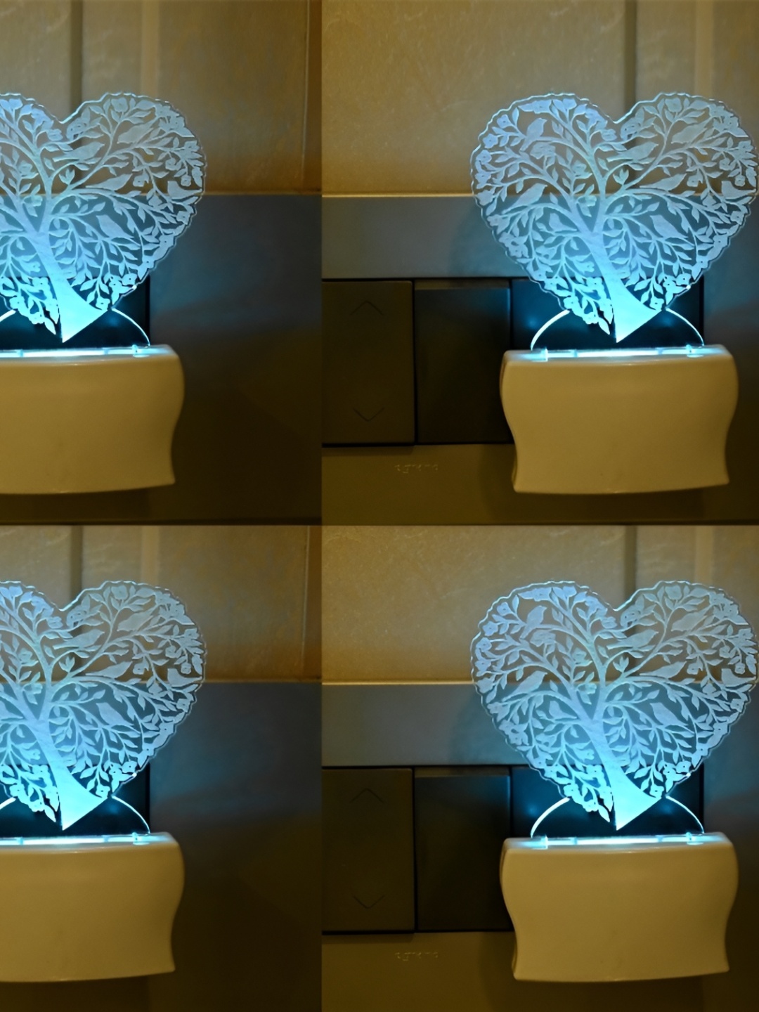 

Afast Transparent & White 4 Pieces Abstract Shaped Wall Lamps
