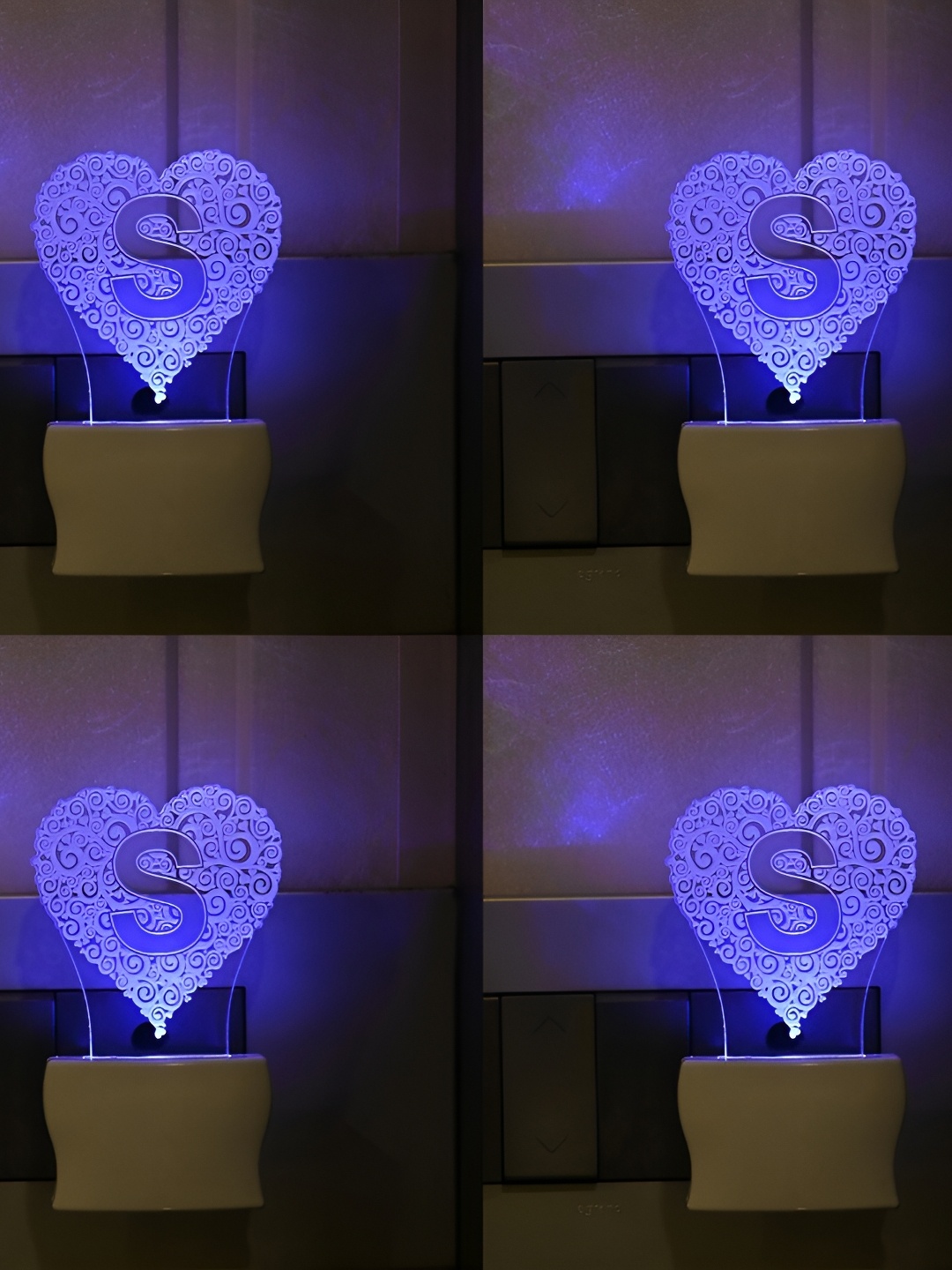 

Afast Transparent & Beige 4 Pcs Printed Acrylic Wall Lamp