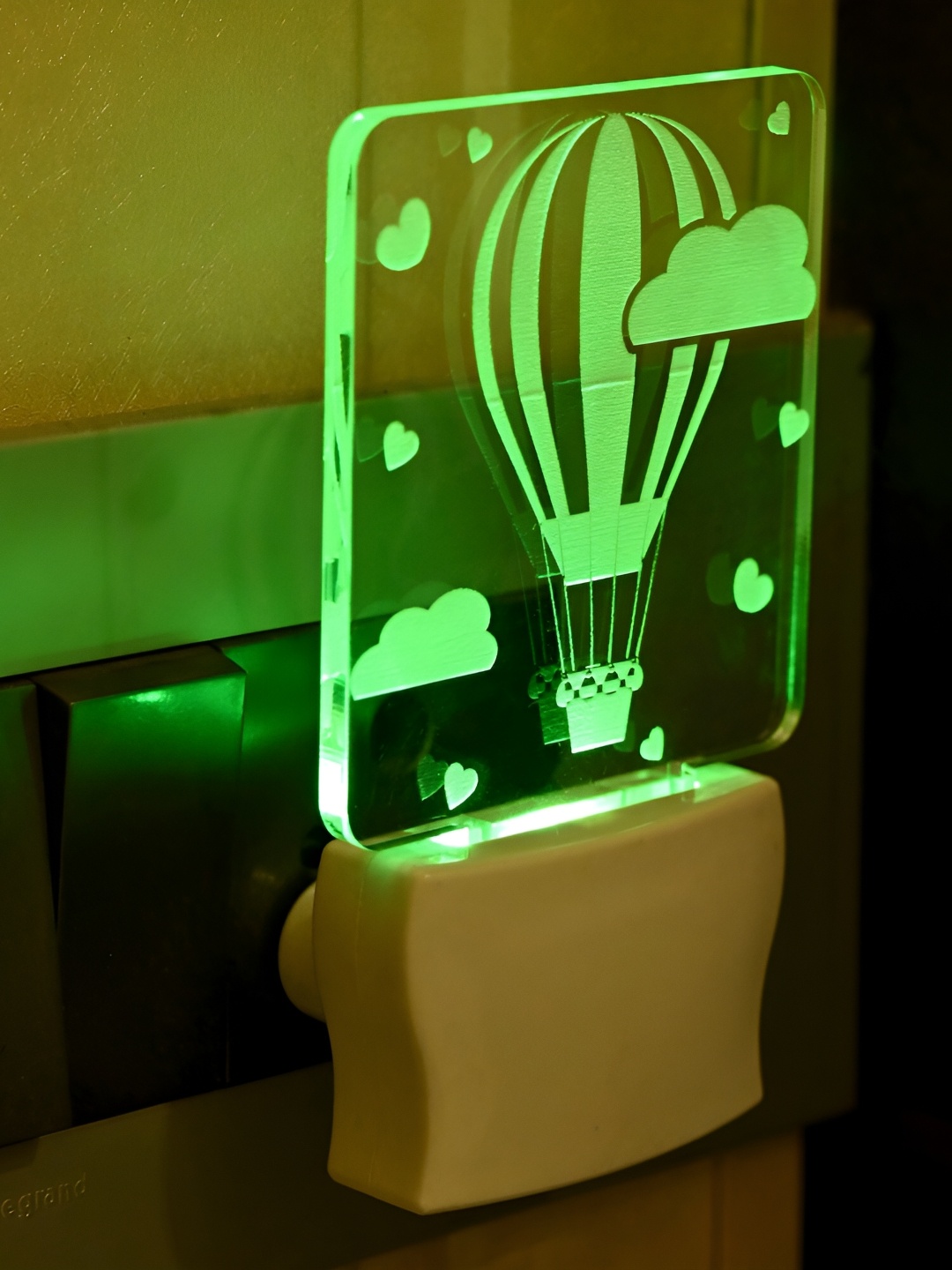 

Afast White & Green Printed LED Contemporary Night lamp