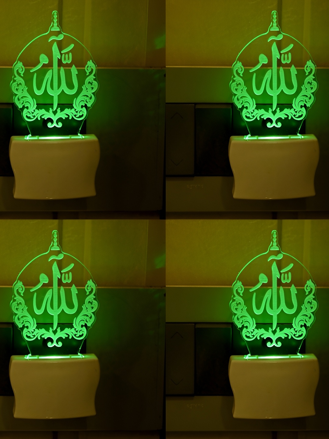 

Afast White & Transparent 4 Pieces Acrylic 3D Illusion LED Plug Night Lamps