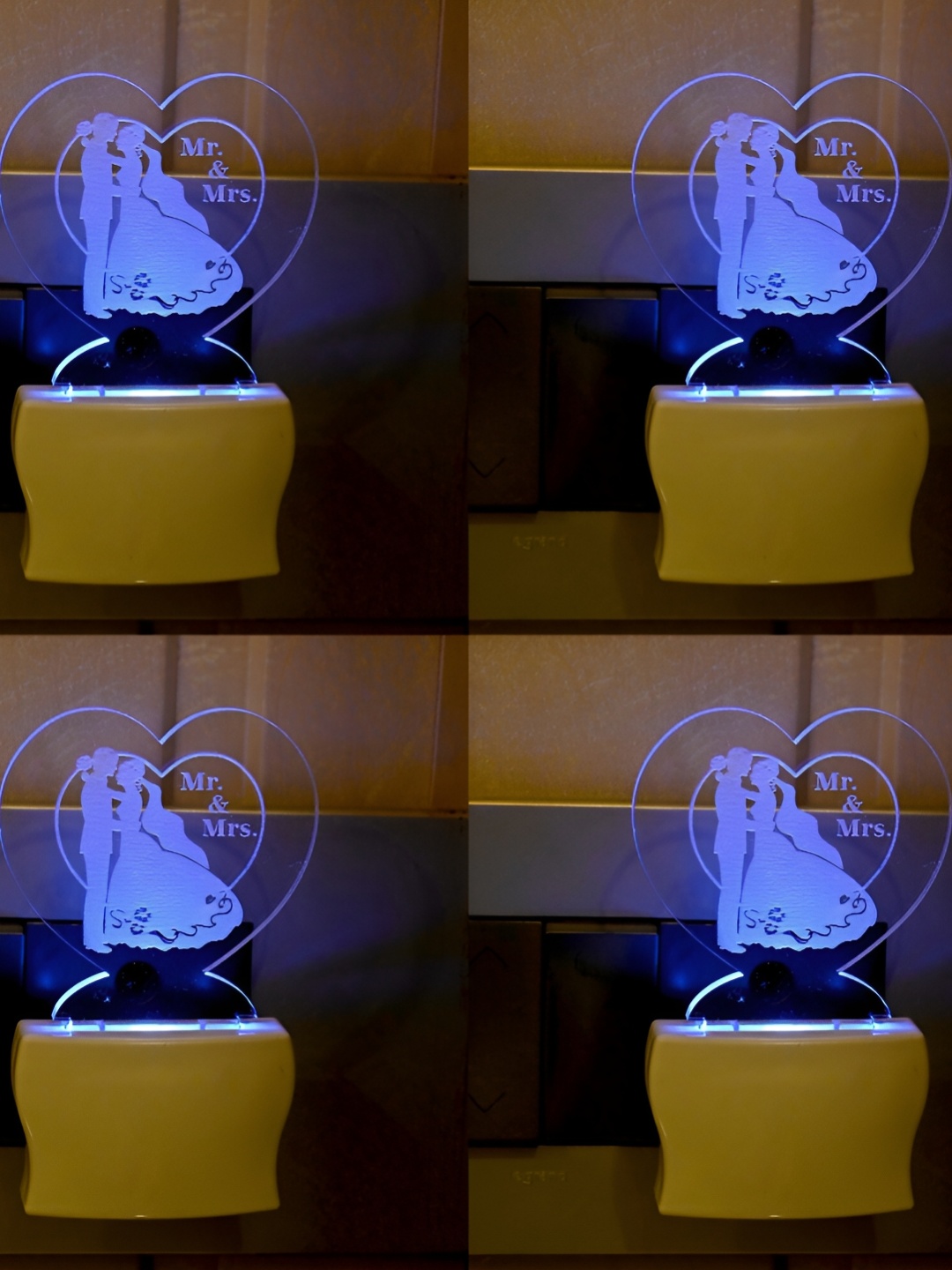 

Afast Blue 4 Pieces Printed Contemporary Acrylic Night Wall Lamp