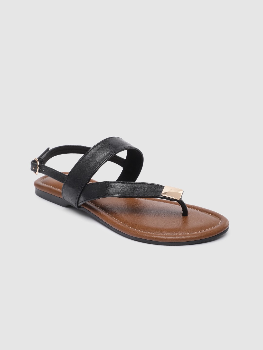 

Inc 5 Women Solid Open Toe Flats, Black