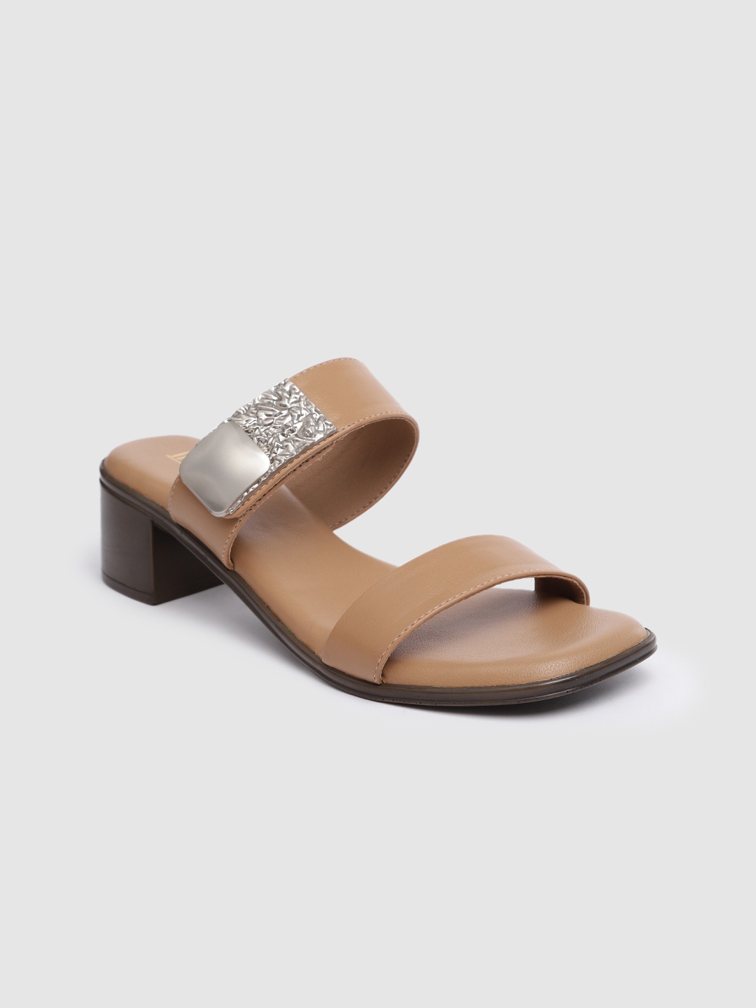 

Inc 5 Minimal Textured Embellished Block Heels, Beige
