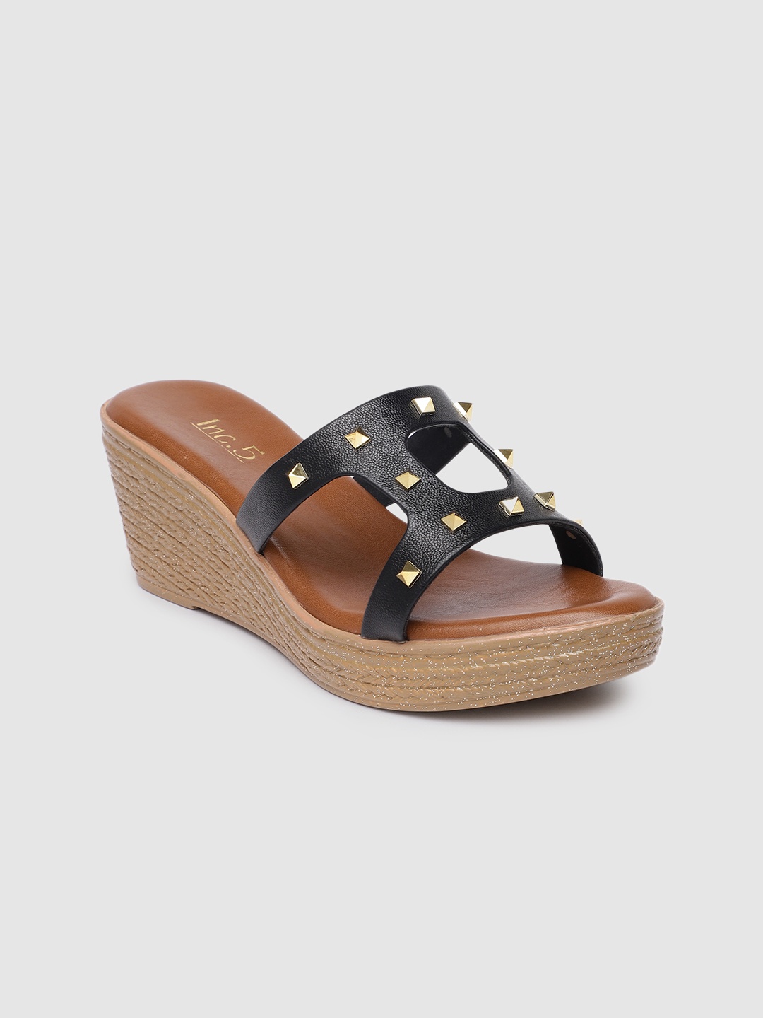 

Inc. 5 Studded Wedges, Black