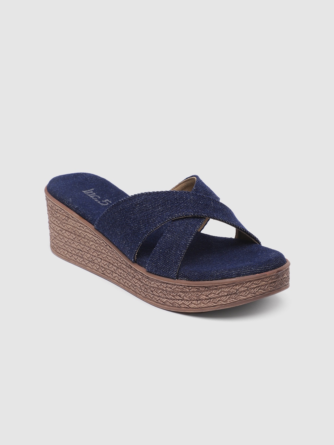 

Inc 5 Denim Wedges, Navy blue