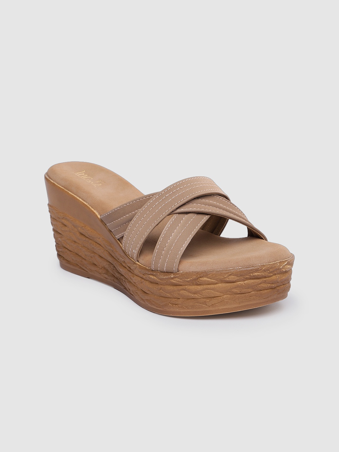 

Inc 5 Solid Criss Cross Straps Wedges, Brown