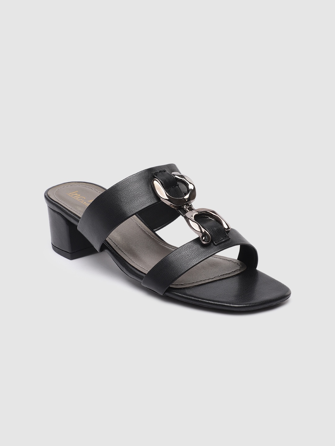 

Inc 5 Women Western Embellished Block Sandals, Black