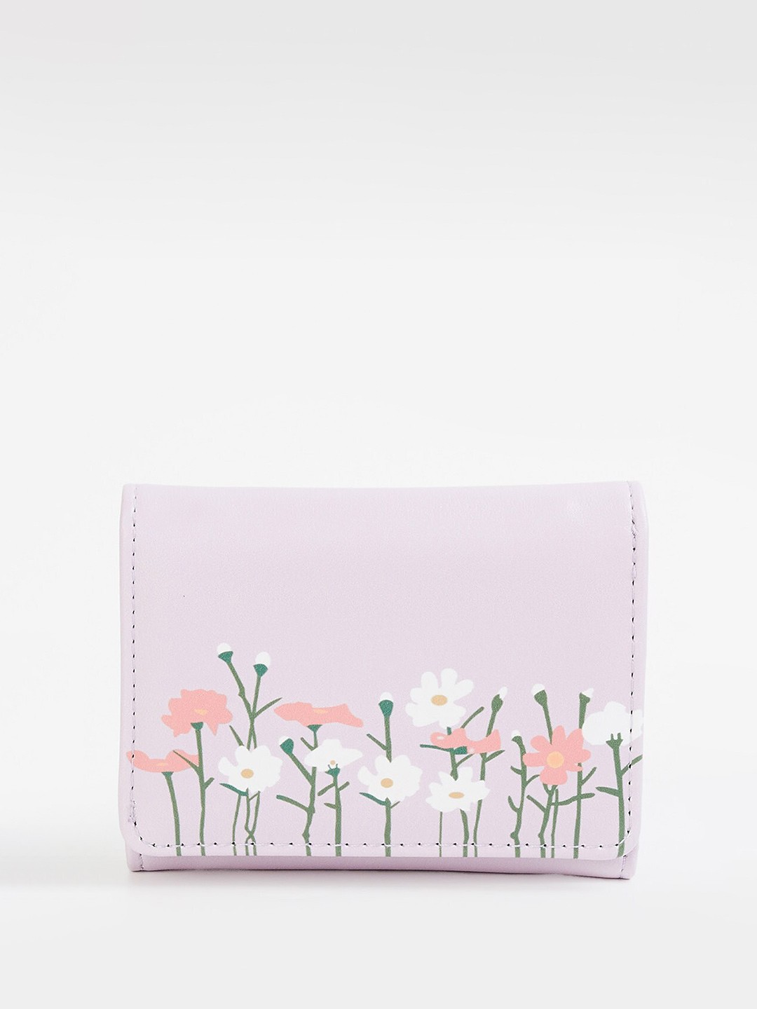 

Ginger by Lifestyle Women Floral Printed Three Fold Wallet, Purple