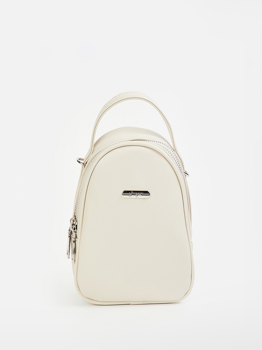 

Ginger by Lifestyle PU Structured Sling Bag, Off white