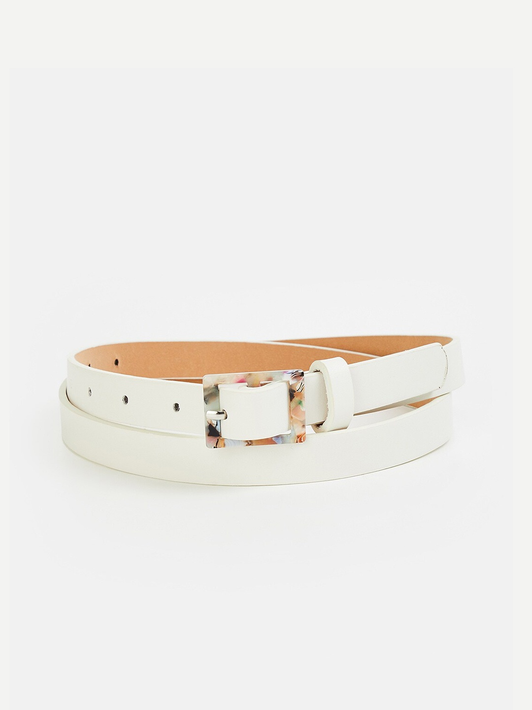 

Ginger by Lifestyle Women Slim Belt, White