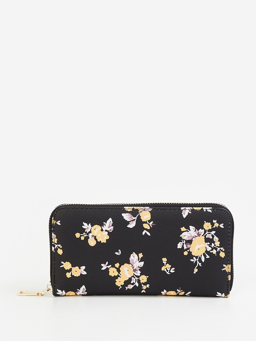

Ginger by Lifestyle Floral Printed Zip Around Wallet, Black