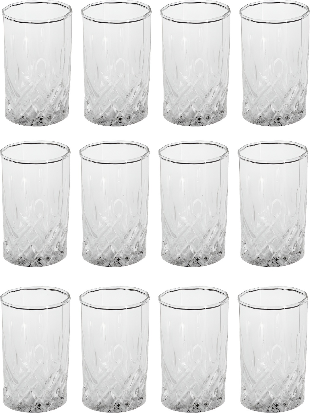 

Afast 12 Pcs Transparent Solid Whisky Glass - 200 ML Each