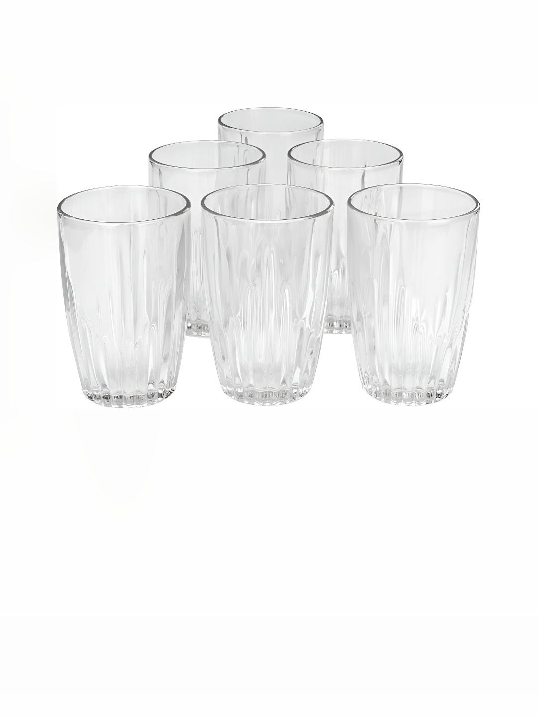 

Afast Transparent 6 Pieces Textured Dishwasher Safe Juice Glasses 200 ML Each