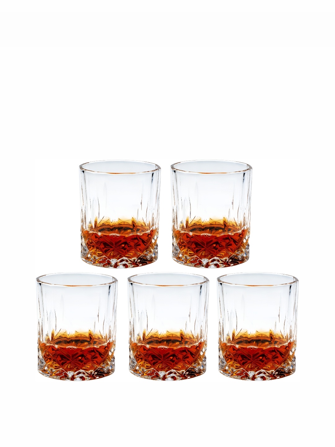 

Afast Transparent 5 Pieces Textured Whisky Glasses 200 ML Each
