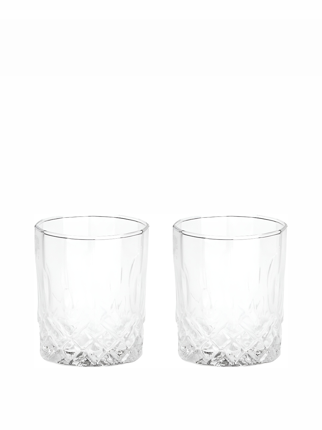 

Afast Transparent 2 Pcs Textured Dishwasher Safe Whisky Glass 200 ml