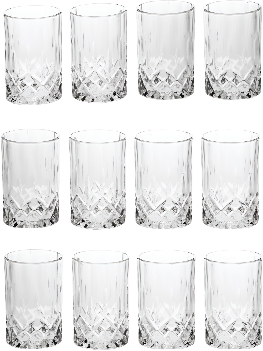 

Afast Transparent 12 Pieces Textured Water or Juice Glasses 200 ML Each