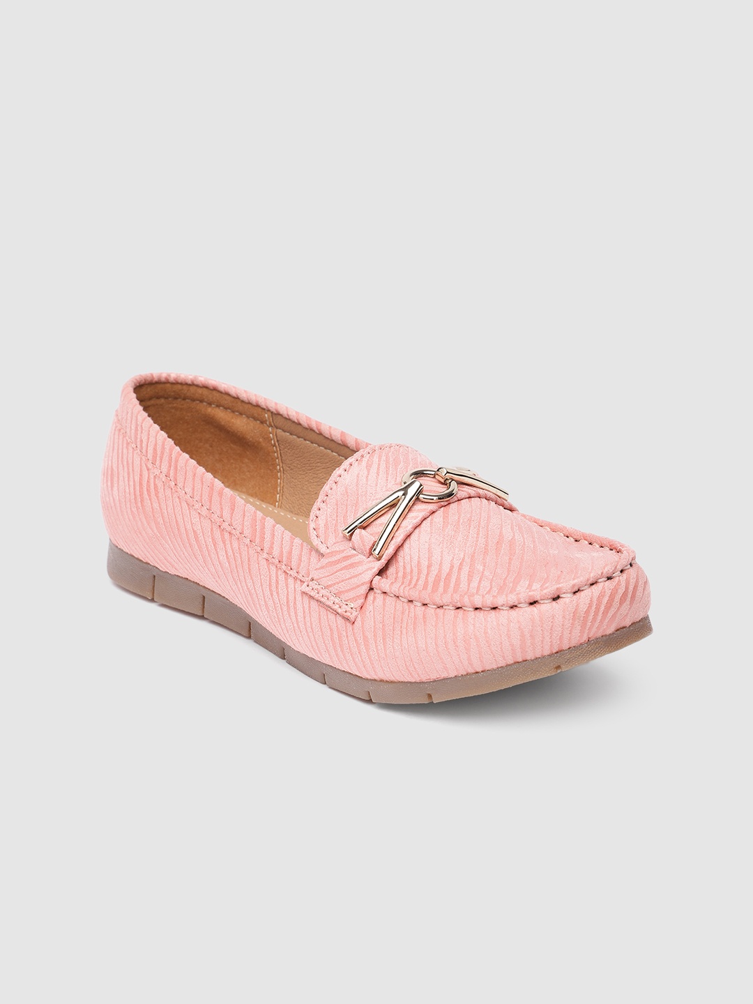 

Inc 5 Women Textured Horsebit Loafers, Peach