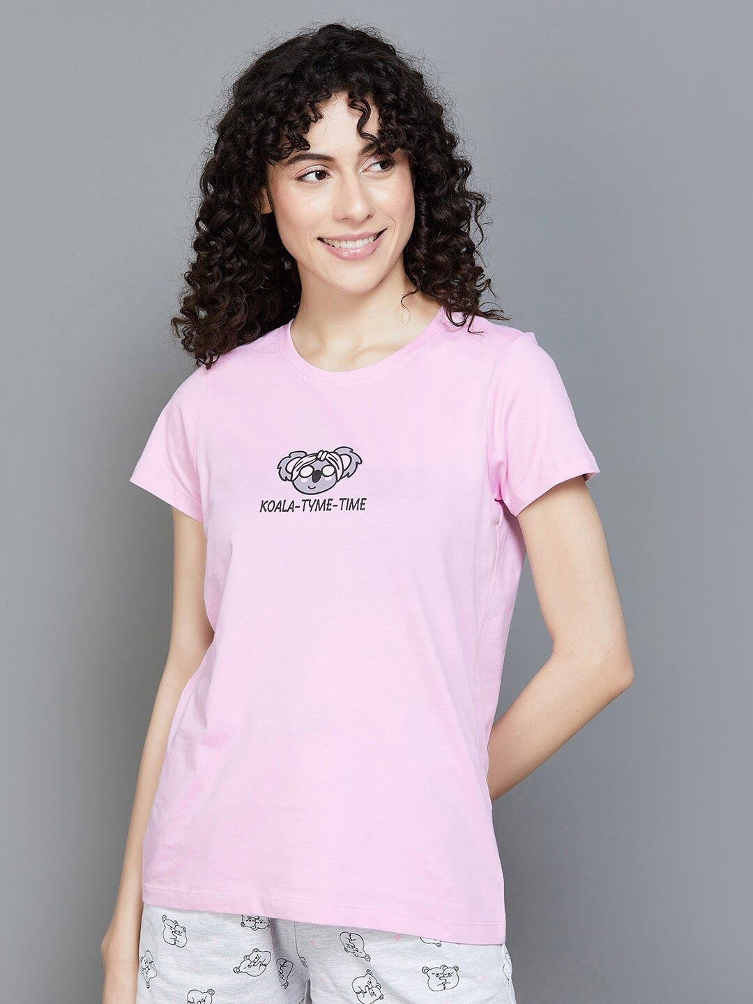 

Ginger by Lifestyle Graphic Printed Pure Cotton T-shirt, Pink