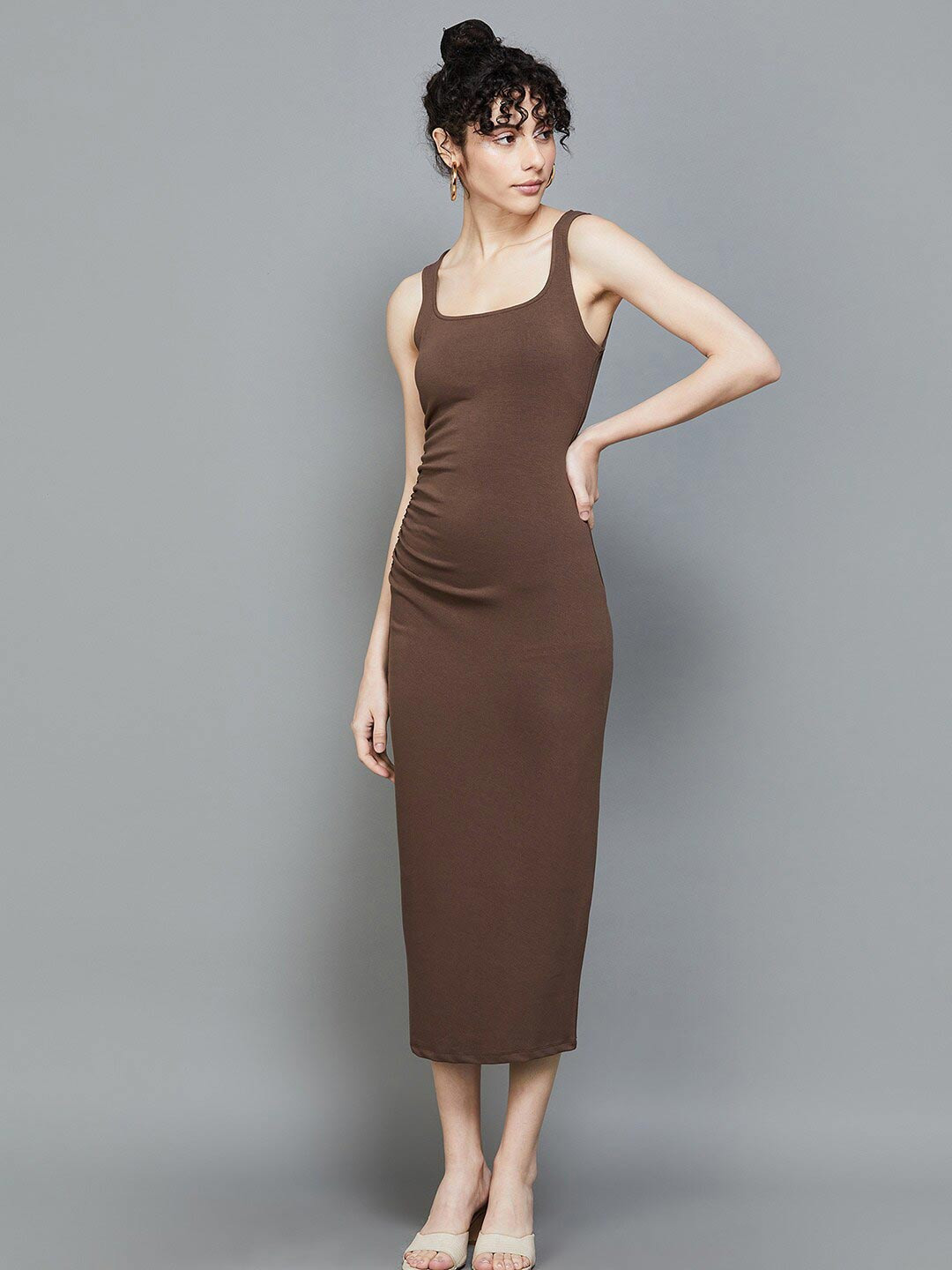 

Ginger by Lifestyle Sleeveless Sheath Midi Dress, Brown