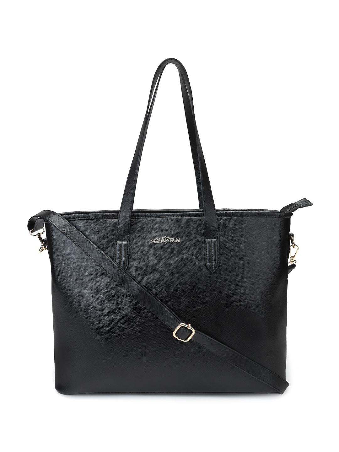 

AQUATAN Textured Structured Shoulder Bag, Black