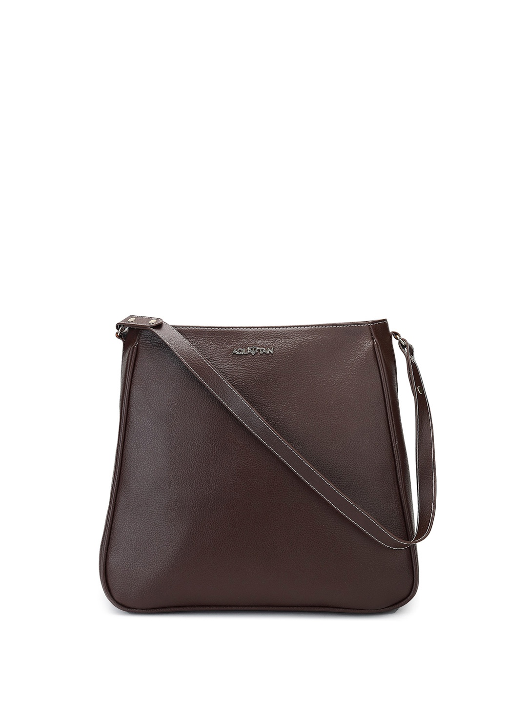 

AQUATAN Structured Shoulder Bag, Coffee brown