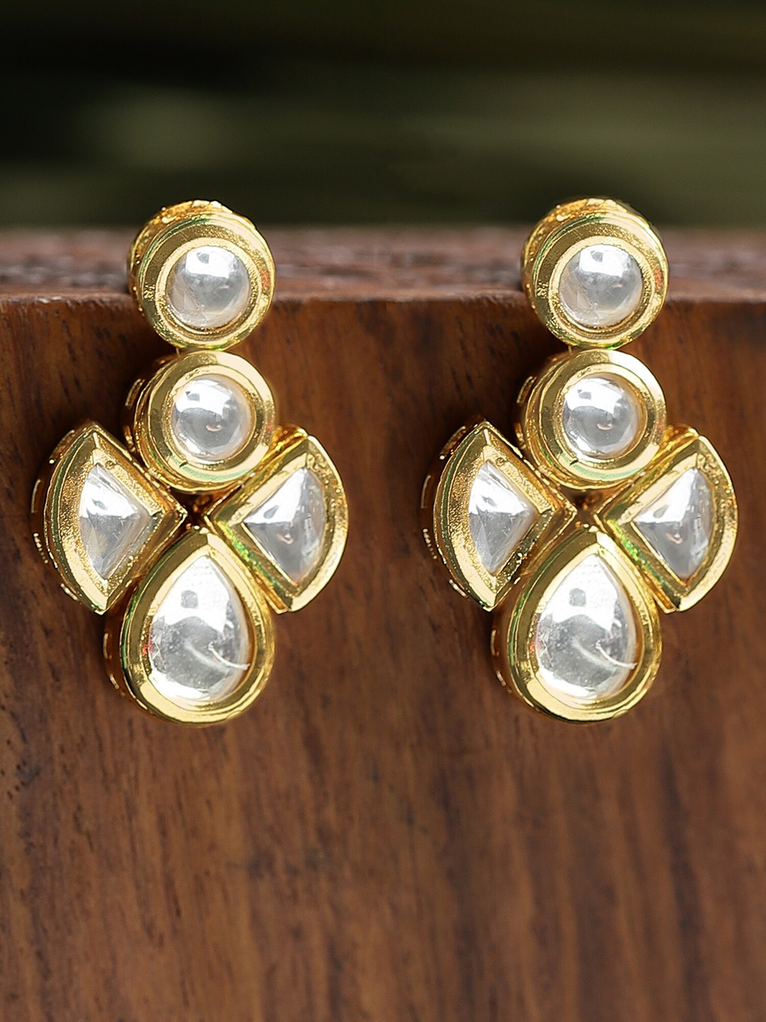 

KARATCART Gold-Plated Contemporary Drop Earrings