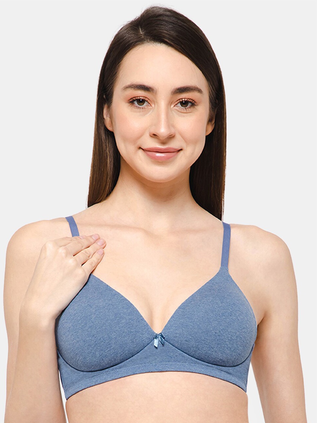 

intimacy LINGERIE Half Coverage Lightly Padded Cotton Bra All Day Comfort, Blue