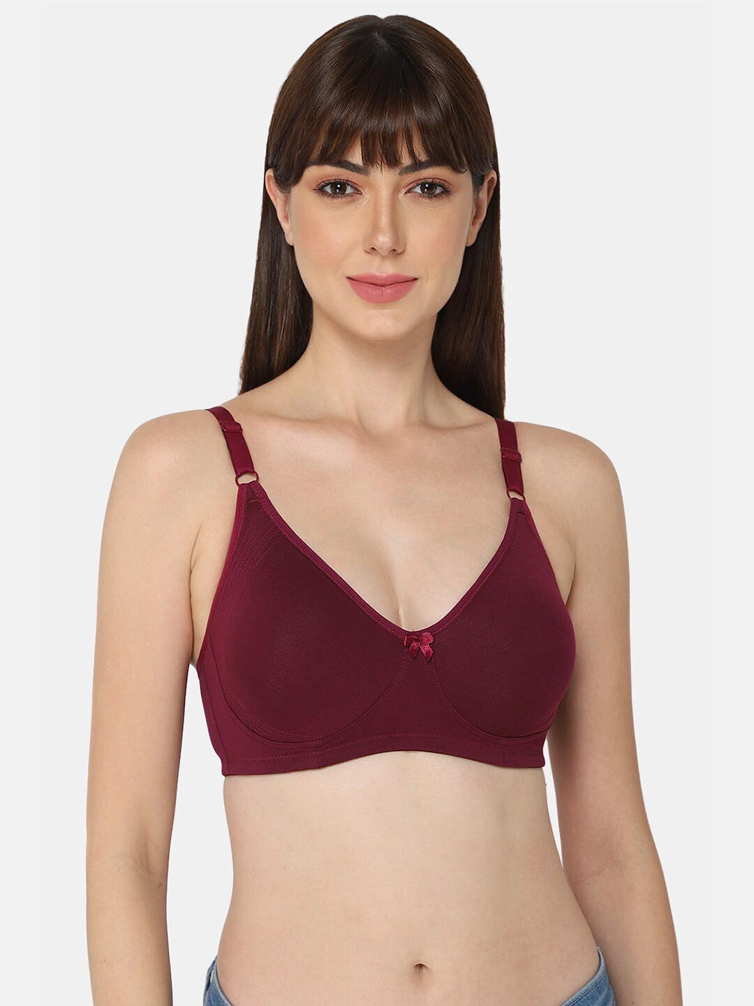 

intimacy LINGERIE Solid Cotton Everyday Bra - Full Coverage, Maroon
