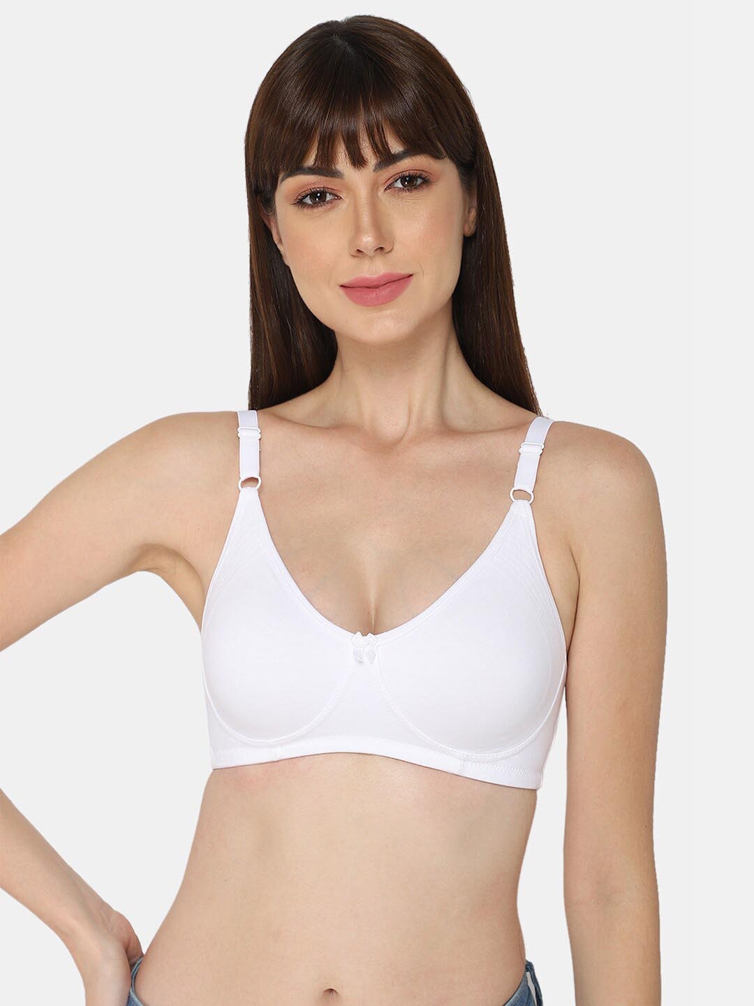 

intimacy LINGERIE Non-Wired Full Coverage Non Padded Everyday Bra With Side Shaper, White