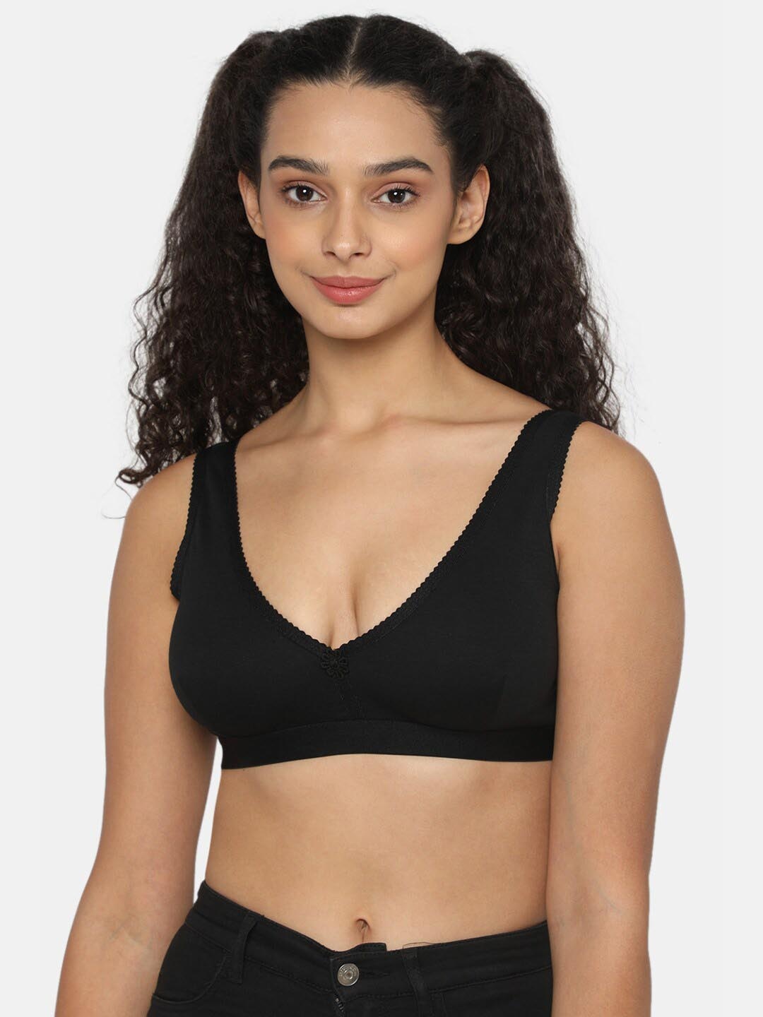 

intimacy LINGERIE Full Coverage Cotton Workout Bra With All Day Comfort, Black