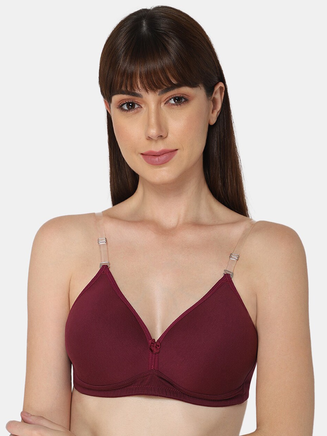 

intimacy LINGERIE Medium Coverage Lightly Padded Cotton Bra, Maroon
