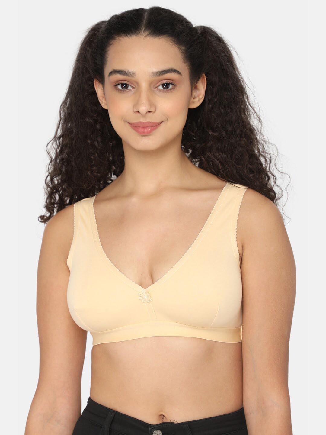 

intimacy LINGERIE Full Coverage Cotton Workout Bra With All Day Comfort, Beige