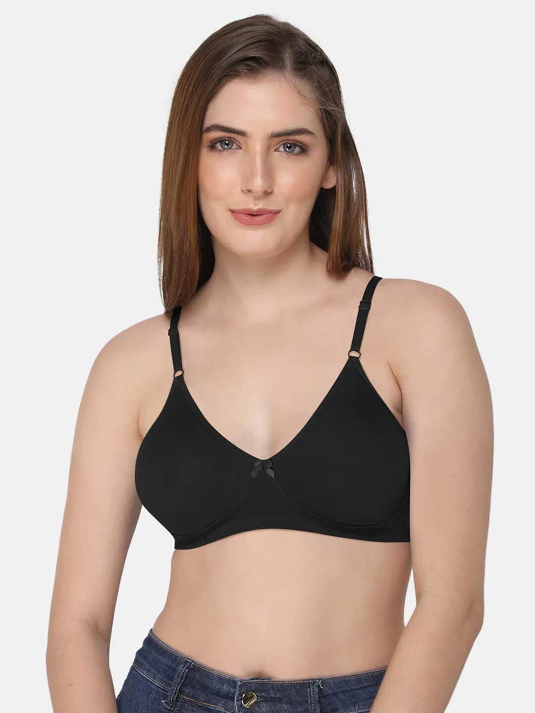 

intimacy LINGERIE Medium Coverage Everyday Cotton Bra With All Day Comfort, Black