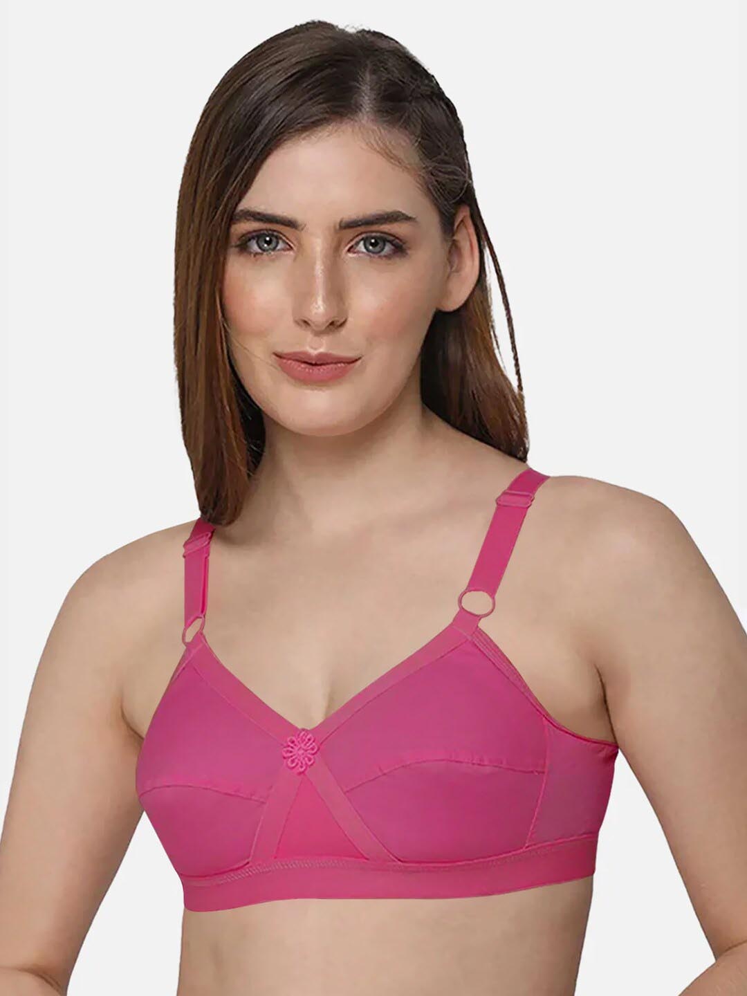 

intimacy LINGERIE Full Coverage Non Padded Cotton Everyday Bra - All Day Comfort, Pink